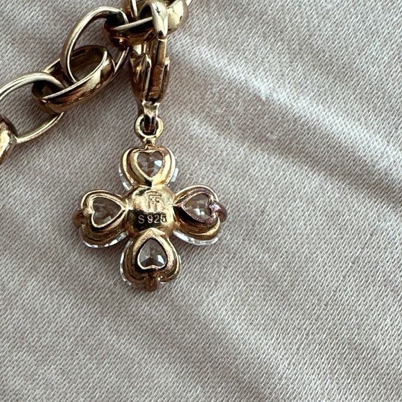 👀rare Folli Follie silver 925 rose gold plated bracelet with charms - Picture 7 of 7